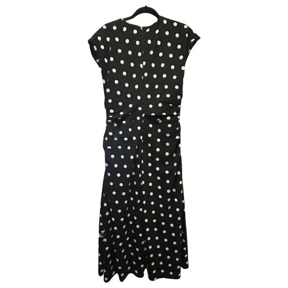 ABERCROMBIE & FITCH Cowl Drape Maxi Dress Black Polka Dot Sz L NWT $110 {DD47} - Picture 5 of 5
